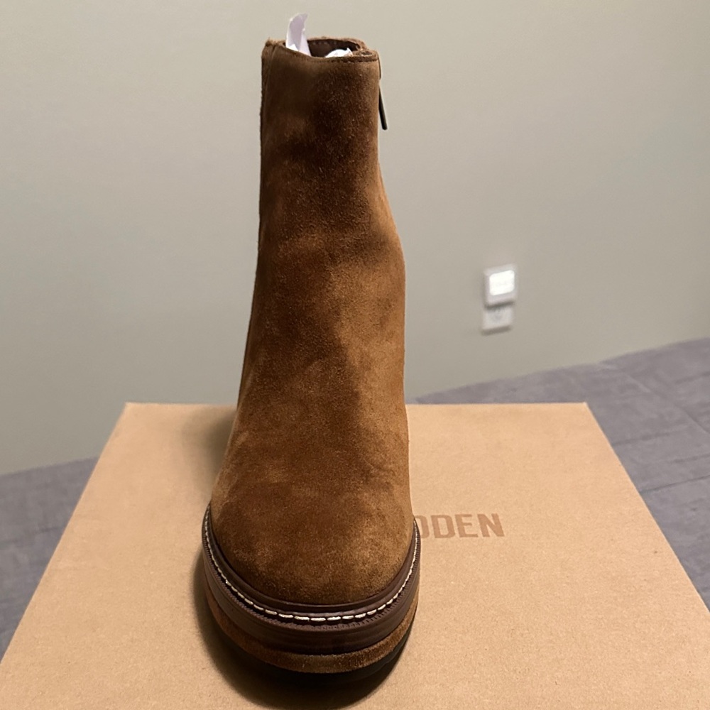 Steve Madden Women's Tan Suede Heeled Boots New Shaniya - Picture 3 of 7